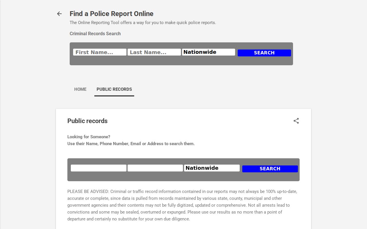 Humphreys County warrant search, sheriff public-records page and its limits