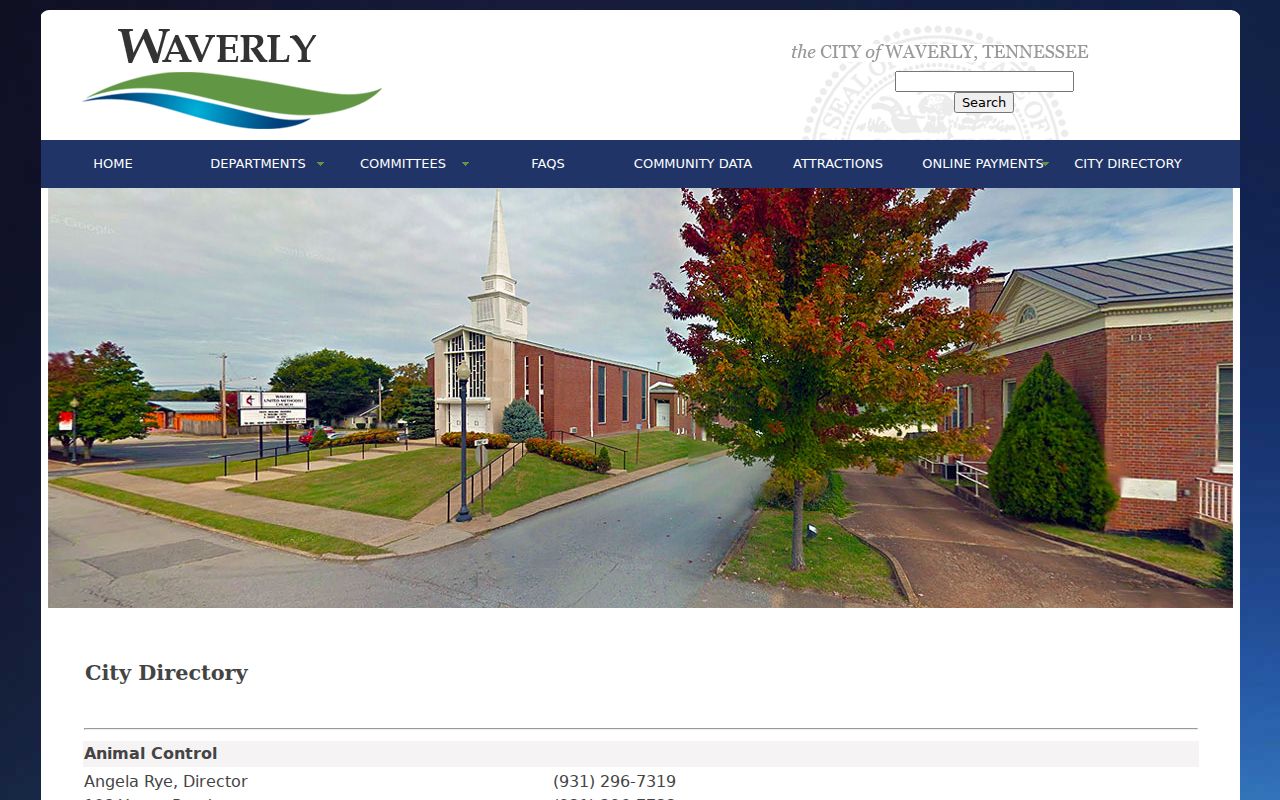 Waverly warrant records routing, official Waverly city directory contact page