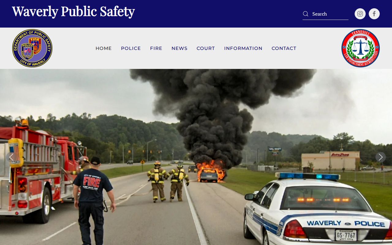 Waverly warrant records route, Waverly Public Safety city contact page