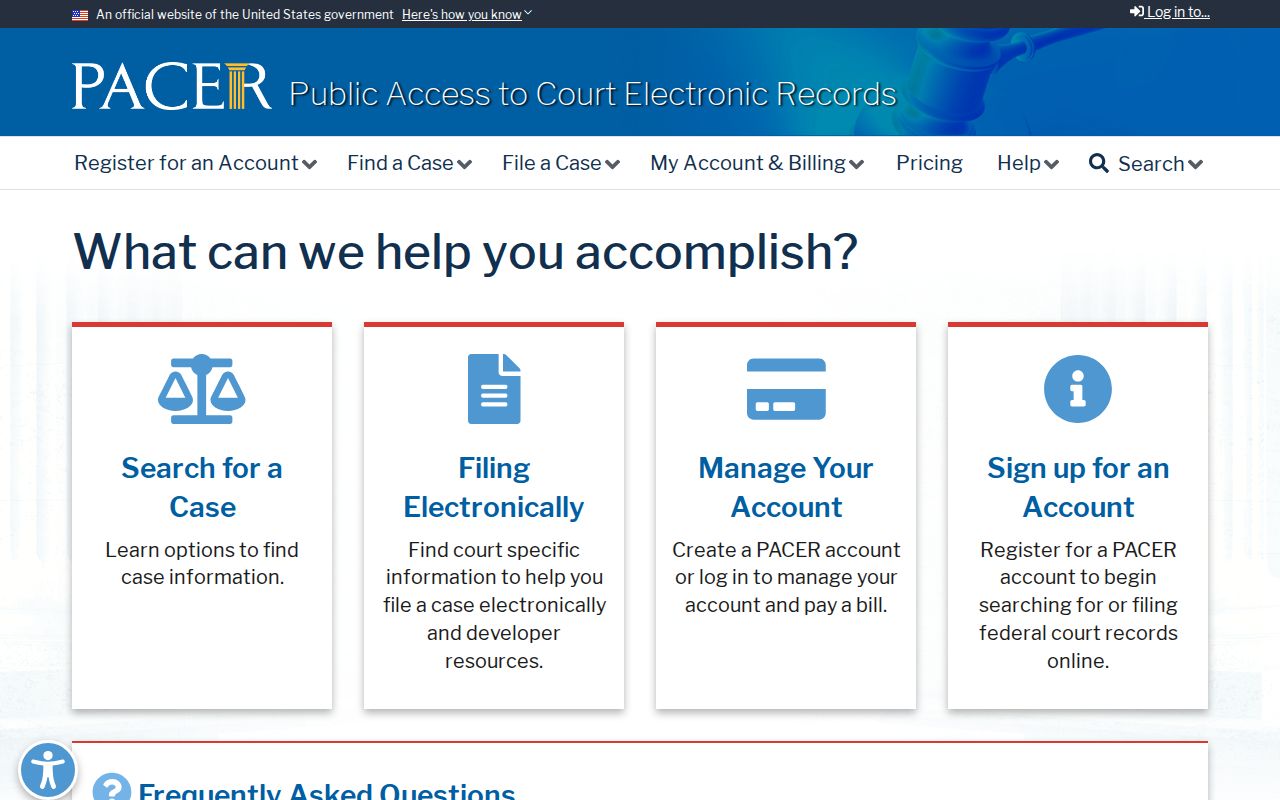 Humphreys County arrest warrant jurisdiction, federal PACER case access page